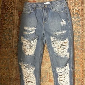 Cello high rise distressed jean